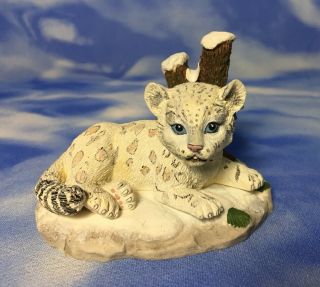 Rare Adorable 3 " Vintage Hamilton Protect Innocents " Snow Leopard " Figurine Evc