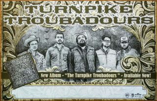 Turnpike Troubadors S/t Ltd Ed Rare Tour Poster,  Folk Rock Country Poster
