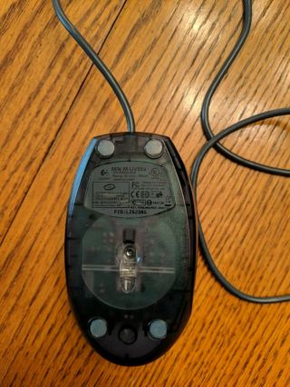 Rare Logitech Mini Optical Mouse With Extension Cable M - Uv55a Wired Silver Gray