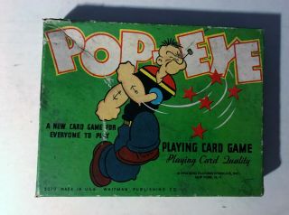 Rare Vintage 1939 Popeye The Sailor Man Playing Card Game W/ Box