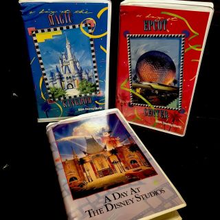 A Day At The Magic Kingdom,  Epcot Center,  Disney Studios Rare 3 Vhs Box Set 1995