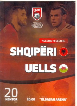 Albania V Wales Rare Programme For International Friendly 20 November 2018