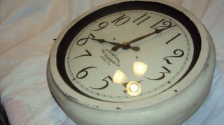 Rare Antique International time recording co IBM slave wall school office clock 3