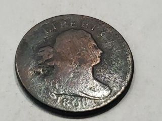 1808 Draped Bust Half Cent Coin 1/2 Rare