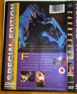 Carnosaur Special Edition NEAR DVD Roger Corman OOP 1993 Sci - Fi Horror RARE 2