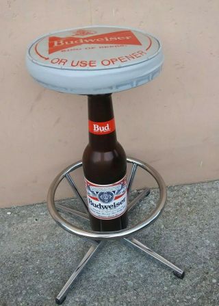 Budweiser Bottle Bar Stool Rare Bar Promo 1960 S Vintage Beer