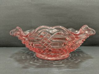 Vintage L.  E.  Smith Pink Bowl 8 " Carnival Glass Look Rare Pink Bigger Bowl