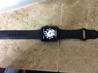 Apple Watch Series 1 42mm Aluminum Case White Sport Band - (mnnl2ll/a) Rarely U