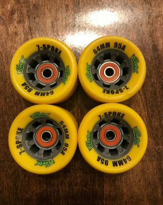 Alva 7 Spoke Wheels,  Rare,  Nos,  64mm,  Yellow
