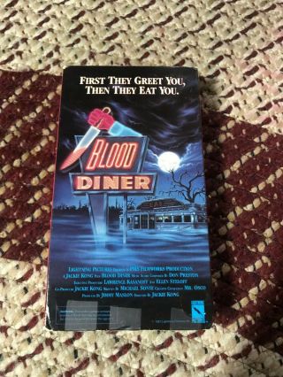 Blood Diner Horror Sov Slasher Rare Oop Vhs Big Box Slip