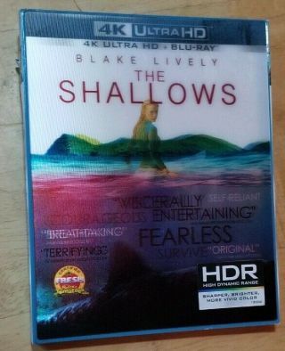 The Shallows 4k Ultra Hd Blu - Ray/blu - Ray) Rare Lenticular Slipcover