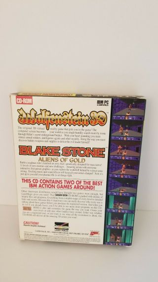 Rare BIG BOX PC Game Wolfenstein 3D & Blake Stone Aliens of Gold (1994) CD - ROM 4