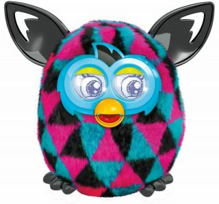 2012 Furby ‘triangles’ Black/blue/pink Hasbro Interactive Electronic Rare