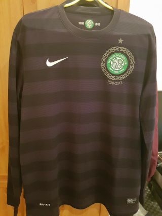 Celtic Fc Black Away Shirt,  Long Sleeved Size L,  Very Rare -