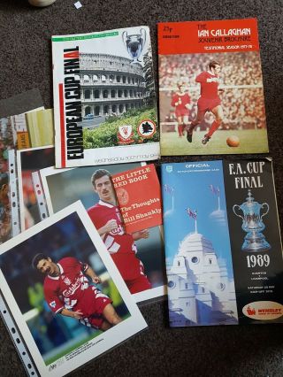 Liverpool Fc Rare Signed Ian Callaghan Brochure,  Fa & Europe Final Programmes