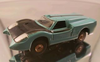 Vintage Aurora Tjet Slot Car 1382 Ford J Car In Turquoise & Black Rare &