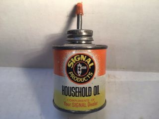 Vintage Signal Oil Can Handy Oiler Lead Top Oz Gun 4 Rare Tin Sunoco Sinclair Gm