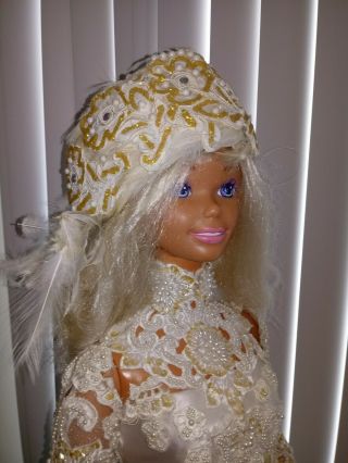 Life Size Vintage Mattel Barbie Doll - - 38 " Tall,  3 Ft Rare Beaded Dress