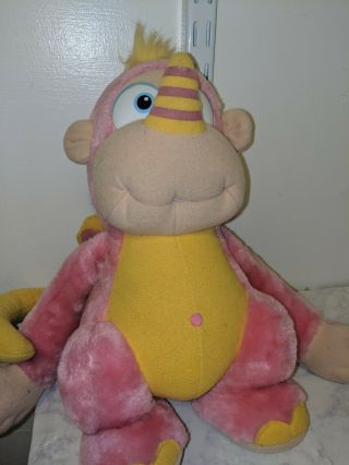 Vintage Wuzzles Rhinokey Hasbro Softies 1984 Pink Plush Rhino Monkey Rare