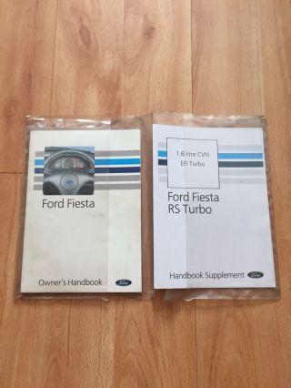 Rare Ford Fiesta Rs Turbo Owners Manuals & Handbook Pack