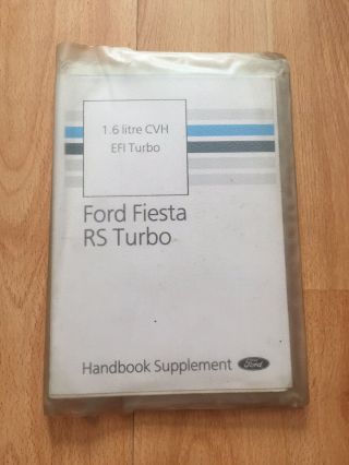 Rare Ford Fiesta Rs Turbo Owners Manuals & Handbook Pack 2