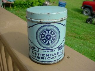 Vintage Early Rare Dixoline 1 Lb Grease Oil Tin Can Lytton Oil Co.  Graphic