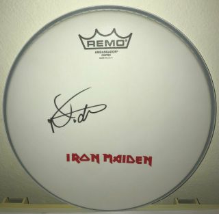 Nicko Mcbrain Signed Autographed Iron Maiden 10 " Remo Drumhead W/proof Rare