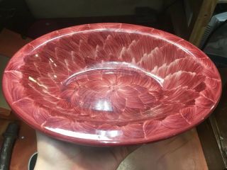 Rare Wallace China Dahlia Pattern Oval Bowl Red 10x7.  5”
