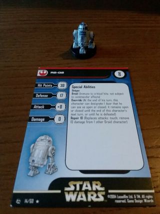 Star Wars Miniatures Rebel Storm R2 - D2 14 Astomech Droid Rare With Card