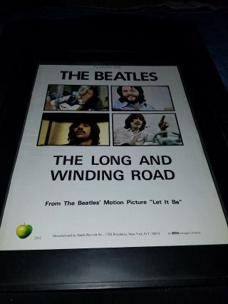 The Beatles The Long And Winding Road Rare Promo Poster Ad Framed