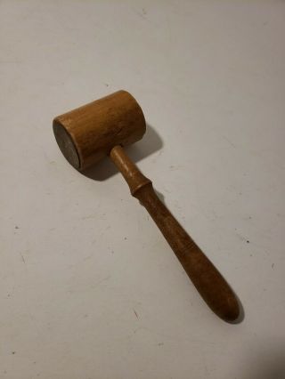 Vintage Wood Mallet For Leather Craft Carvers Hammer Small Profile Rare