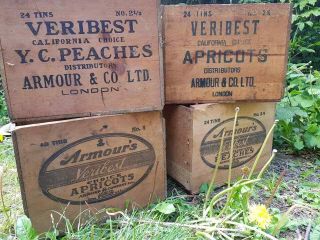 Vintage Apricot / Peach Wooden Crate - Bristol & London - Very Rare