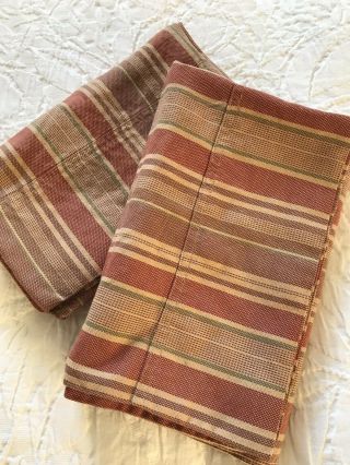 Rare Ralph Lauren Northern Cape Terra Cotta Stripe King Pillowcases