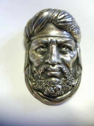 Rare Silver Vintage Joseff Of Hollywood Pin Brooch Islamic Arabic Turban Man