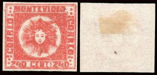 Uruguay - 1858.  240 Cent Red.  Not Gum.  & Rare