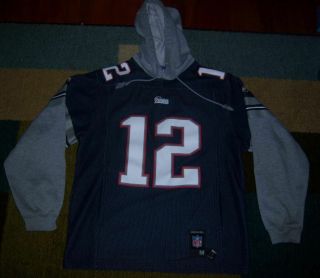 Extremely Rare Authentic Reebok Tom Brady England Patriots Jersey Hoody M L