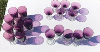 Fostoria Rare Amethyst Purple Glass Goblets Stem Crystal 20 Various Glasses