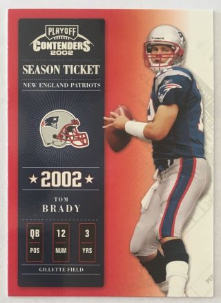 Tom Brady 2002 Playoff Contenders Season Ticket Rare Early Card 7 3