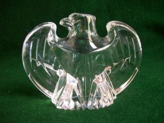 Rare Steuben Signed Crystal American Bald Eagle Figurine Paperweight -