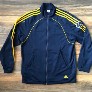 La Galaxy Rare Adidas Mls Long Sleeve Jacket Soccer Beckham Warm Up Jersey Sz M