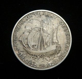 1921 Pilgrim Tercentenary Commem Half 1620 - 1920 XF toned coin 50⍧ RARE w/ date 2
