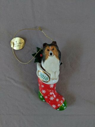 Rare Danbury Sheltie Dog 2010 Annual Christmas Ornament