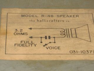 Rare Vintage HALLICRAFTER SPEAKER Model R48 5
