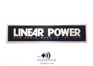Large Linear Power Amplifier Aluminum Logo Name Plate Rare Old School Item