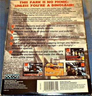 Jurassic Park Ocean PC/DOS 1993 Big Box 3.  5 