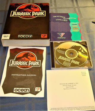 Jurassic Park Ocean PC/DOS 1993 Big Box 3.  5 