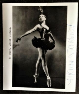 Signed By Maria Tallchief.  Rare Photograph.  Nyc Ballet.  Balanchine.  Ballet Russe