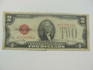 1928 G $2 Two Dollar United States Note Rare Star 03759000a