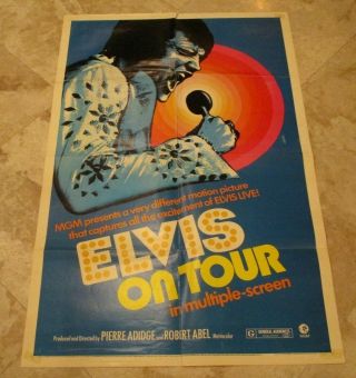 1972 Rare Elvis Presley - Elvis On Tour - Mgm Movie Poster - 27x41 Inches - 72/409 Made