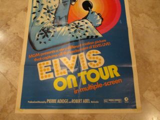 1972 Rare Elvis Presley - ELVIS on TOUR - MGM Movie Poster - 27x41 Inches - 72/409 Made 3
